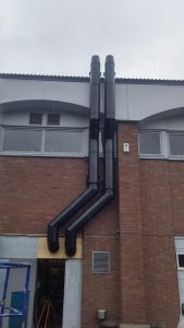 New Podwer Coated Flue System Dulwich College